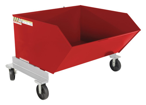Vestil Steel Portable Tilting Hopper - 1 Cubic Yard 2,000 lb - Red