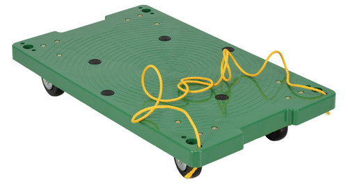 Vestil Polyethylene Dolly with Pull Rope - 30 In. x 18 In. x 6-5/16 In. 500 lb - Green
