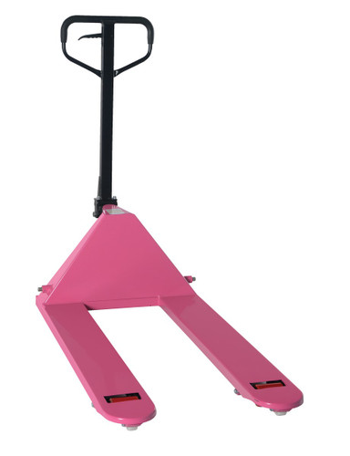 Vestil Steel Pallet Truck - 63 In. x 27 In. x 48 In. 5500 lb Pink