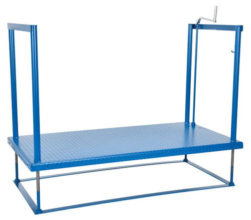 Vestil Steel Ergonomic Post-Crank Worker Platform - 72 In. x 36 In. x 65-5/8 In. 500 lb - Blue