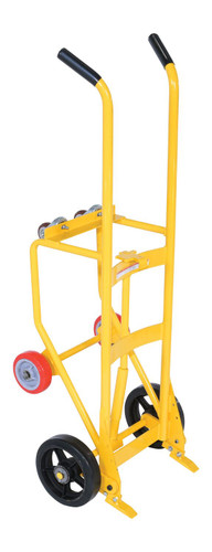 Vestil Steel Drum Truck Cradle With Mold On Rubber Wheel - 20-1/16 In. x 23-11/16 In. x 60-5/8 In. 1000 lb - Yellow
