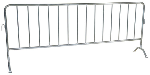 Vestil Steel Crowd Control Interlocking Barrier with Curved Feet - 101-3/16 In. Length - Silver