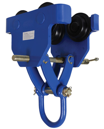 Vestil Steel Quick Install Manual Trolley - 13-5/8 In. x 20-3/16 In. x 20-3/8 In. 8000 lb - Blue