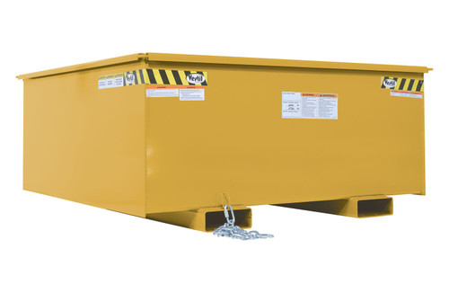 Vestil Steel Rotating Heavy Duty Box Hopper - 1-1/4 Cubic Yard 6,000 lb - Yellow