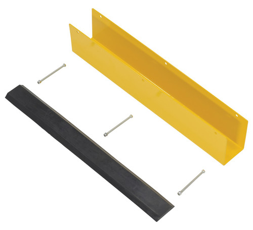 Vestil Steel Rack Guard With Rubber Bumper Insert - 4-7/8 In. x 3-3/8 In. x 24 In. - Yellow