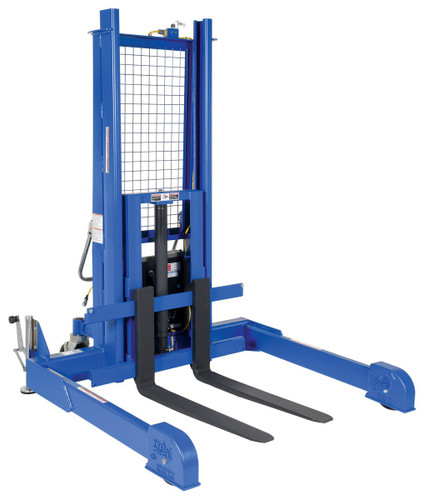 Vestil Steel Pallet Master/Server Stacker - 115 Volt AC Powered 50 In. Raised Height 4,000 lb - Blue