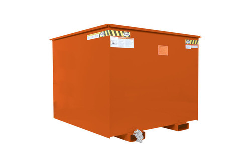 Vestil Steel Rotating Heavy Duty Box Hopper - 2-1/2 Cubic Yard 6,000 lb - Orange