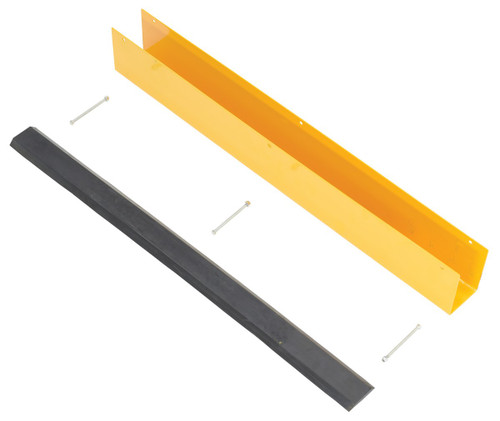 Vestil Steel Rack Guard With Rubber Bumper Insert - 4-7/8 In. x 3-3/8 In. x 36 In. - Yellow
