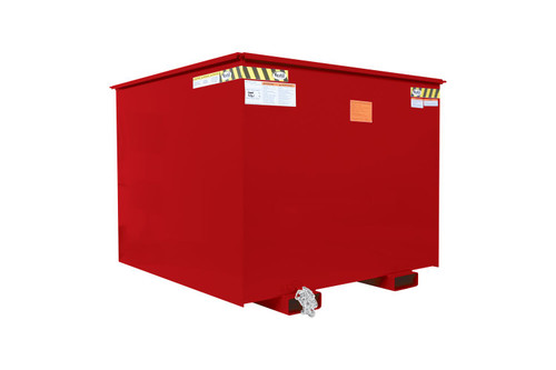 Vestil Steel Rotating Heavy Duty Box Hopper - 2-1/2 Cubic Yard 6,000 lb - Red
