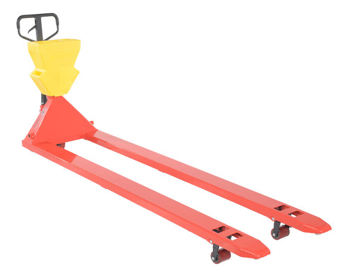 Vestil Steel/Plastic Pallet Truck - 109-3/16 In. x 27 In. x 48 In. 4000 lb Red with Yellow P-Caddy