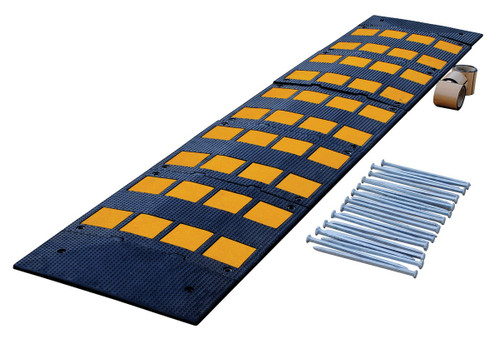 Vestil Rubber Speed Hump Asphalt Hardware - 110-3/4 In. x 23-1/2 In. x 1-5/8 In. 40000 lb Black / - Yellow