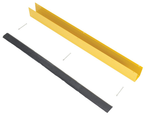 Vestil Steel Rack Guard With Rubber Bumper Insert - 4-7/8 In. x 3-3/8 In. x 48 In. - Yellow
