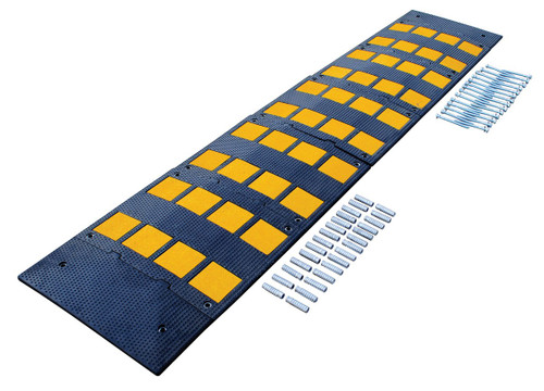 Vestil Rubber Speed Hump Concrete Hardware - 110-3/4 In. x 23-1/2 In. x 1-5/8 In. 40000 lb Black / - Yellow