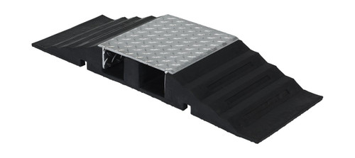 Vestil Aluminum Rubber Hose/Cable Crossover Bridge - 32-5/8 In. x 12 In. x 3-13/16 In. 2400 lb - Black