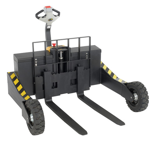 Vestil Steel Rough Terrain Electric Pallet Truck DC Powered AC Drive Motor - 48 In. Inside Width 3000 lb Black / - Yellow