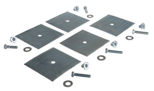 Vestil Plastic Speed Bump with 5 Holes Glue Down Hardware Kit - 9 In. x 5 In. x 4 In. - Silver