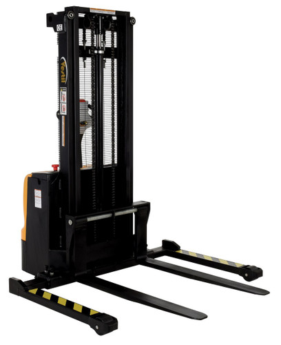 Vestil Steel Adjustable Double Mast Stacker - 101 In. Raised Height 2200 lb Black / - Yellow