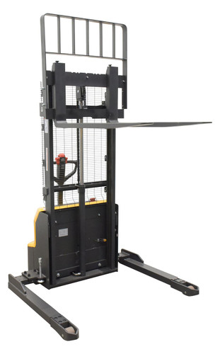 Vestil Steel Adjustable Powered Lift Stacker - 114 In. Raised Height 2,600 lb - Black