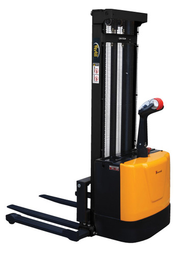 Vestil Steel Adjustable Powered Lift Stacker - 118 In. Raised Height 2000 lb Black / - Yellow