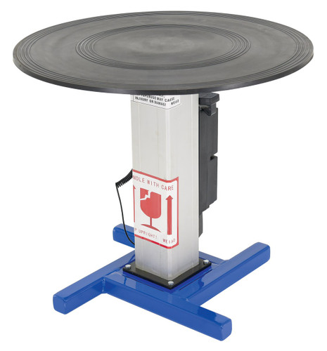 Vestil Steel Turntable - 30 In. Diameter DC Powered 28-43 In. Height Adjustment 24V 750 lb - Blue