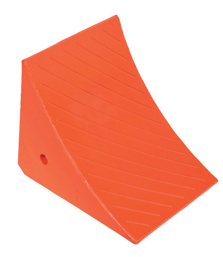 Vestil Urethane Jumbo Wheel Chock with Steel Studs - 17 In. x 14-1/2 In. x 14-1/2 In. 30 Ton - Orange