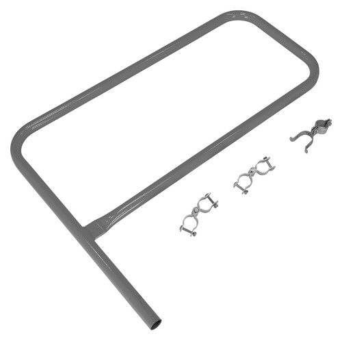 Vestil Steel Pipe Safety Railing Gate P-Shaped - 36 In. x 36 In. - Gray Semi Gloss