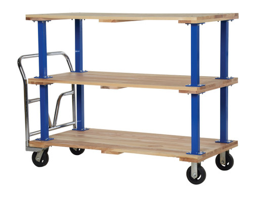 Vestil Hardwood Triple Deck Platform Cart 30 In x - 60 In 1,600 lb - Tan