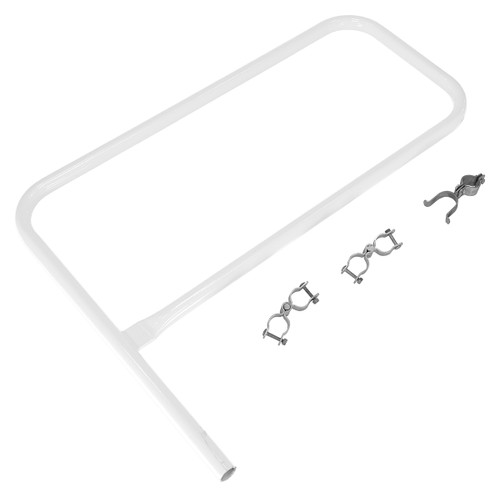 Vestil Steel Pipe Safety Railing Gate P-Shaped - 36 In. x 36 In. - White