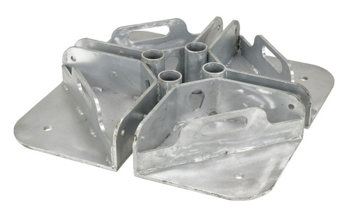 Vestil Galvanized Steel Pipe Safety Railing Welded Base - 24 In. x 24 In. - Gray