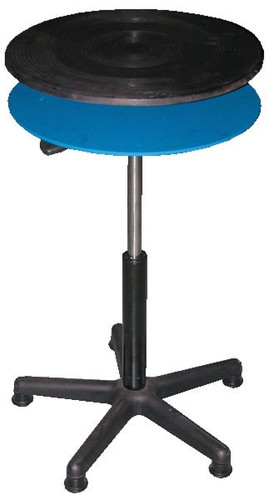 Vestil Steel Turntable - 24 In. Diameter Gas Cylinder 24-34 In. Height Adjustment 300 lb - Black/Blue