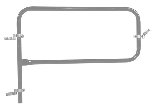 Vestil Steel Pipe Safety Railing Gate P-Shaped - 48 In. x 36 In. - Gray Semi Gloss