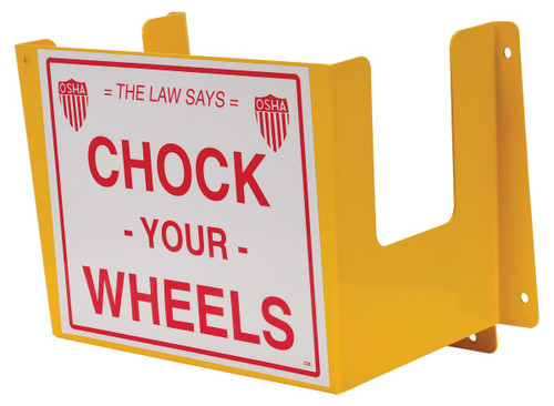 Vestil Steel Wheel Chock Holder - 6 Mounting Holes 40 lb - Yellow