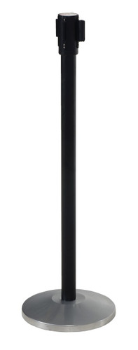 Vestil Steel Post Black Indoor Personnel Guidance Barrier - 6 Ft. Barrier Tape - Yellow