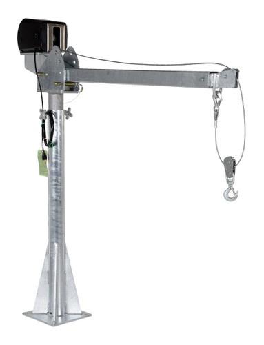 Vestil Galvanized Steel AC Powered Jib Crane - 4-7 Ft. Boom 2,000 lb - Gray