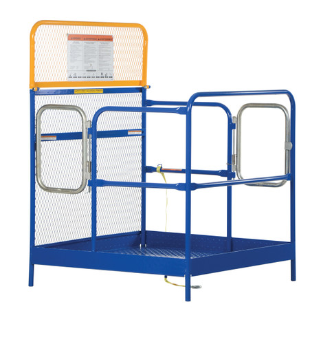 Vestil Steel Work Platform With - 2 Door Entry 48 In. x 48 In. 1,000 lb - Blue