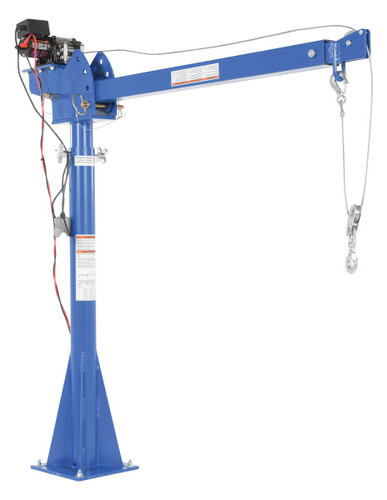 Vestil Steel DC Powered Jib Crane - 4-7 Ft. Boom 2,000 lb - Blue