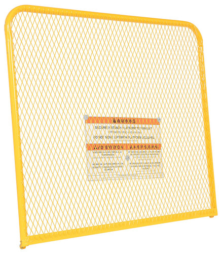 Vestil Steel Expanded Metal Back - 48 In. Wide For Work Platform Models - Yellow