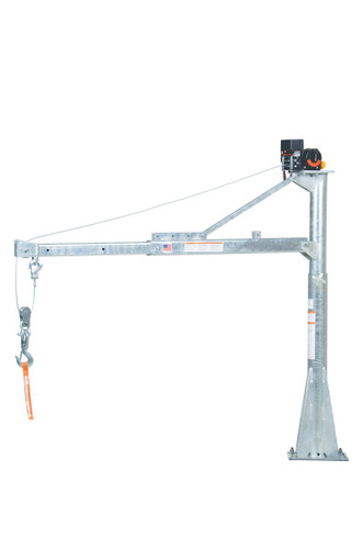 Vestil Galvanized Steel DC Powered Jib Crane - 3-1/2 to 5-1/2 Ft. Boom 1,500 lb - Gray