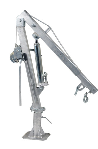 Vestil Galvanized Steel Winch Truck Jib Crane - 500 lb Extended - Gray