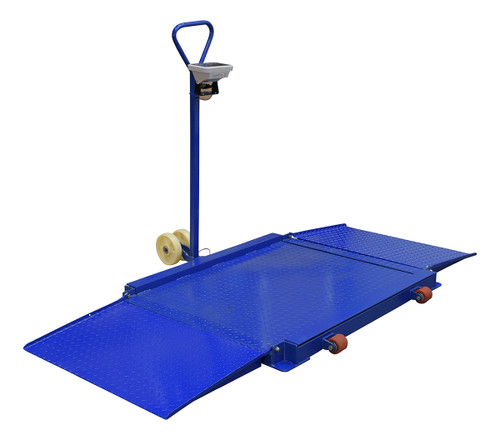 Vestil Steel Portable Diamond Plate Scale - 78 In. x 60 In. x 2 In. 3,000 lb - Blue