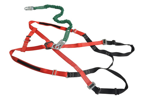 Vestil Nylon X-Large Work Platform Harness with Lanyard - Red