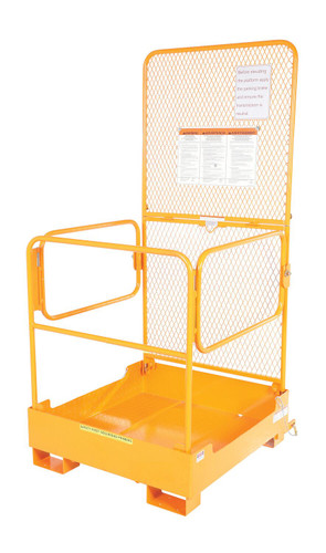 Vestil Steel Fold Down Steel Work Platform - 37 In. x 37 In. 600 lb - Yellow