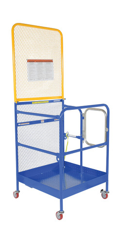 Vestil Steel Work Platform With Poly Casters and - 84 In. Expanded Back 36 In. x 36 In. 1,000 lb - Blue