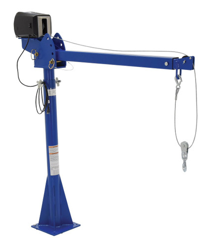 Vestil Steel AC Powered Jib Crane CSA Compliant - 4-7 Ft. Boom 2,000 lb - Blue