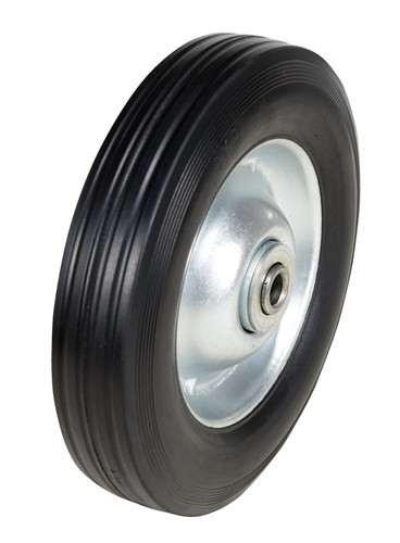 Vestil Hard Rubber Wheel - 8 In. Diameter x 2 In. Width 1/2 In. Bearing - Black/Silver