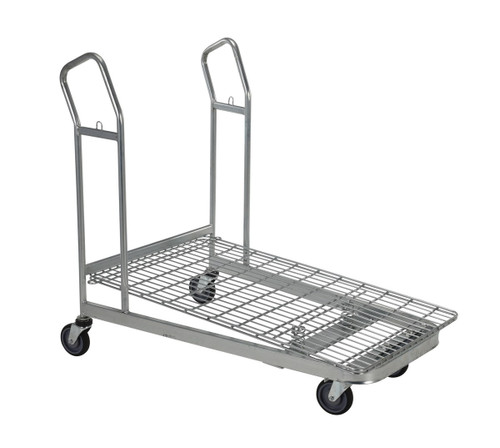 Vestil Steel Nestable Wire Cart - 52 In. x 28 In. x 43 In. 90 lb - Silver