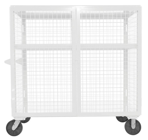 Vestil Welded Steel Expanded Metal Security Cart - 30 In. x 60 In. 2,000 lb - White