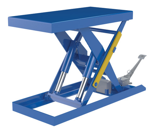 Vestil Steel Scissor Lift Table Foot Pump - 63-7/16 In. x 20-1/2 In. x 32 In. 2,500 lb - Blue