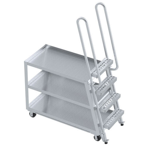 Vestil Aluminum High Duty Stock Picker Truck with Steel Ladder 22 In x - 48 In 500 lb