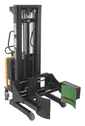 Vestil Steel Semi Electric Drum Gripper/Rotator Stacker Accepts - 16, 30, and 55 Gallon Steel Drums Black / - Yellow